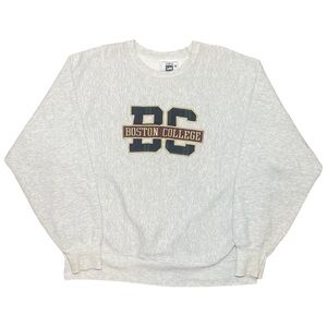 Vintage Lee Boston College University Embroidered Plaid Pullover Crewneck Sweate